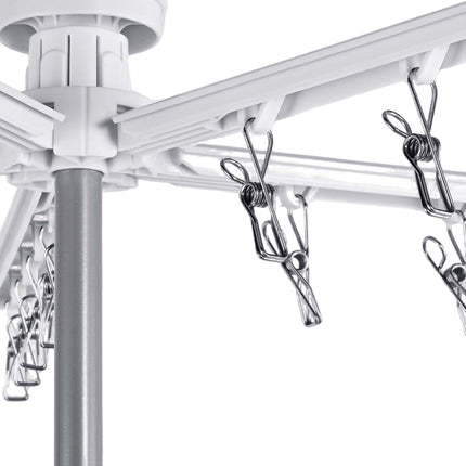 Compact Rotary Clothes Airer with 16 Extendable Rods