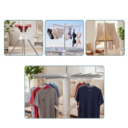 Compact Rotary Clothes Airer with 16 Extendable Rods