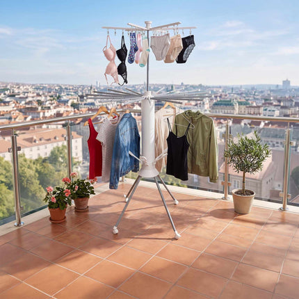 Compact Rotary Clothes Airer with 16 Extendable Rods