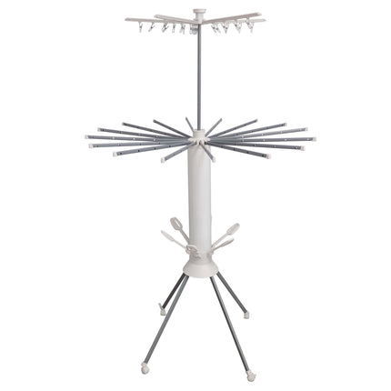 Compact Rotary Clothes Airer with 16 Extendable Rods