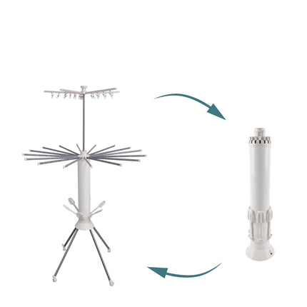 Compact Rotary Clothes Airer with 16 Extendable Rods