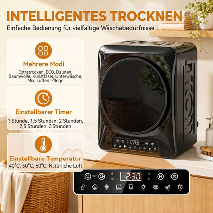 Compact Vented Tumble Dryer, 5kg, 1000W, Black
