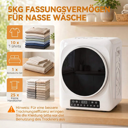 Compact Vented Tumble Dryer, 5kg 1000W, White