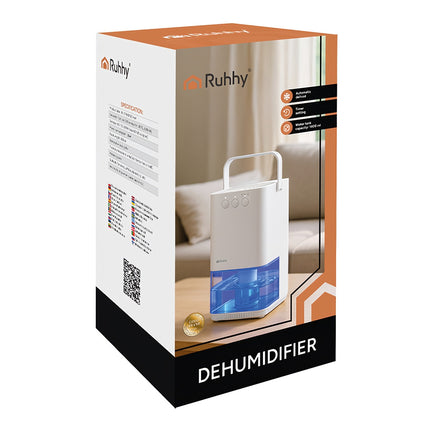 Compact White Dehumidifier, 1400ml, Quiet, Energy-Efficient