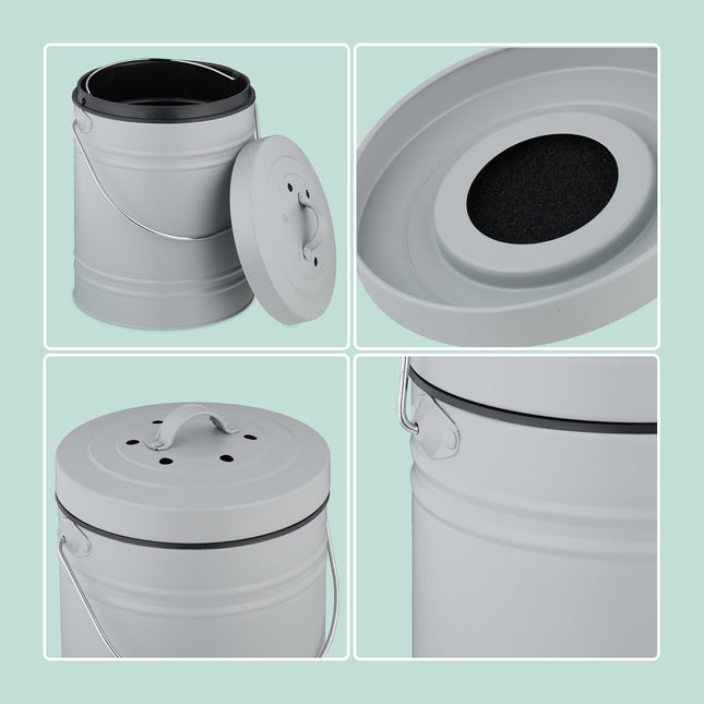 Compostbak met geurfilter, inhoud 5 liter