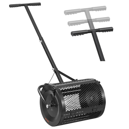 Compost Spreader 42 cm, Adjustable Handle Steel Roller