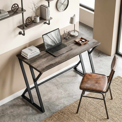 Computer Desk 120x60 cm, Z-Frame Metal Legs, Gray