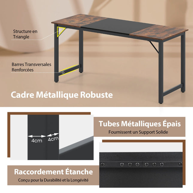Computer Desk 160 x 60 cm, Metal Frame, Industrial