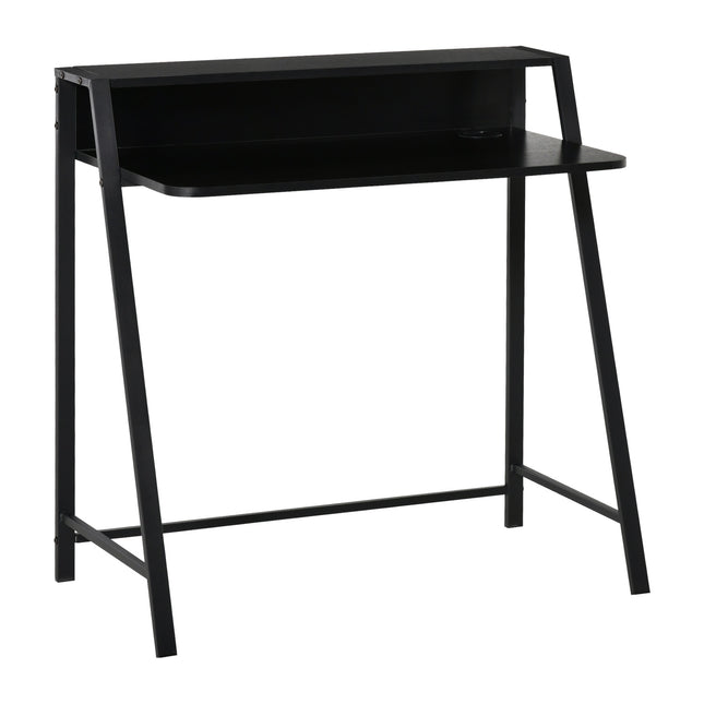 Computer table, Black Metal, Shelf & Cable management