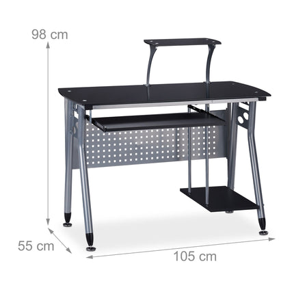 Computer Desk With Glass-top