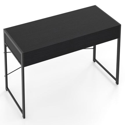 Computer Desk with 2 Drawers, Metal Frame, 111x48 cm