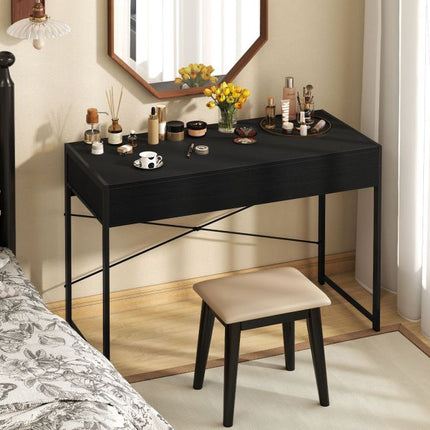 Computer Desk with 2 Drawers, Metal Frame, 111x48 cm