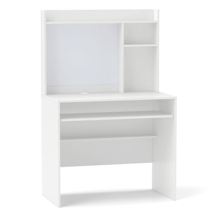 Computer Desk with Magnetic Pinboard Home Office Desk Modern PC Table White