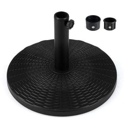Concrete Patio Umbrella Base, Rattan Pattern, 21 lbs, Black