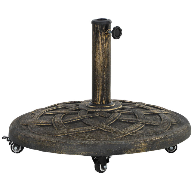 Concrete Umbrella Stand with Wheels, Fits 32/38/48mm Poles