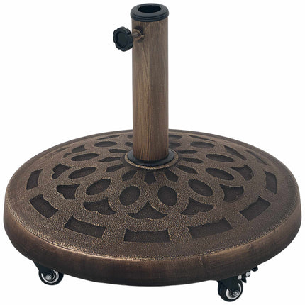 Concrete Umbrella Stand with Wheels, Fits 32-48mm Poles