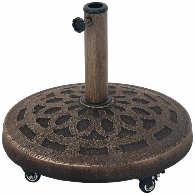 Concrete Umbrella Stand with Wheels, Fits 32-48mm Poles