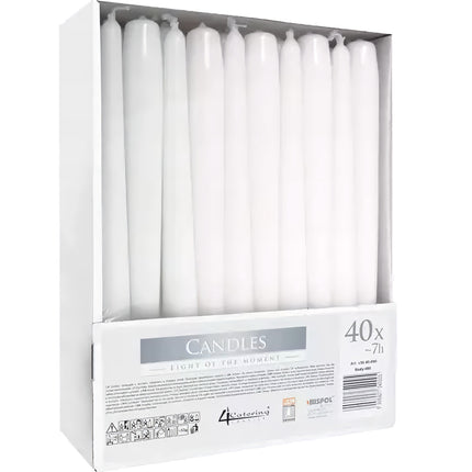 Cone candle white - set of 40 pcs