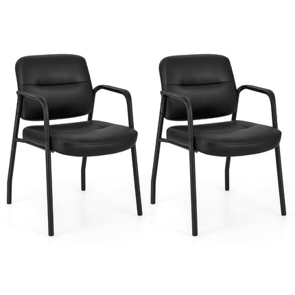 Conference Chairs Set of 2 – Padded, Armrests, Metal Frame
