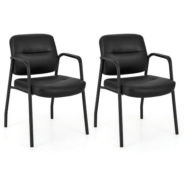 Conference Chairs Set of 2 – Padded, Armrests, Metal Frame