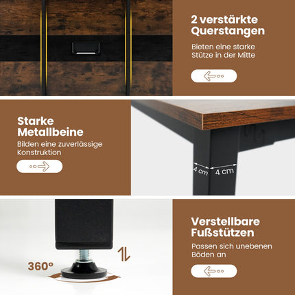 Conference Table 180x90 cm for 8-10 People, Cable Management
