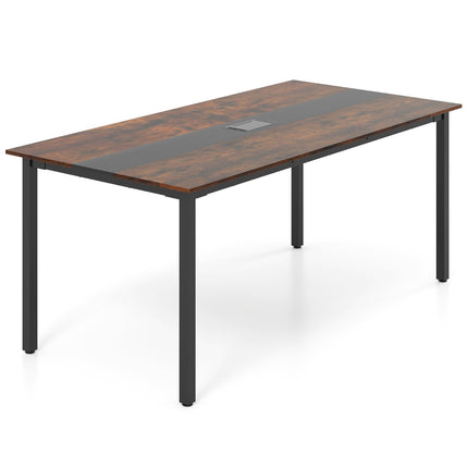 Conference Table 180x90 cm for 8-10 People, Cable Management