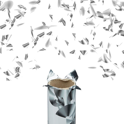 Confetti cannon 80 cm silver