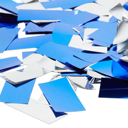 Confetti cannon blue and silver
