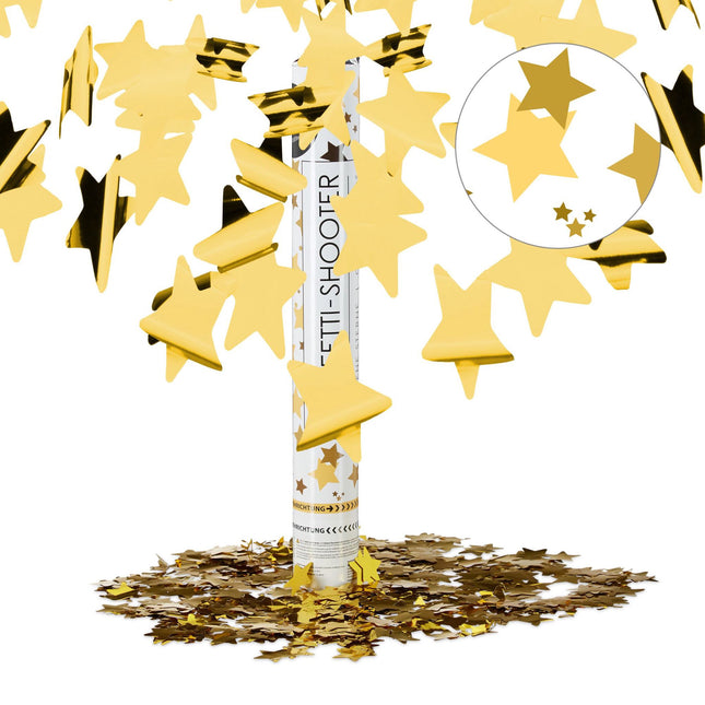 Confetti cannon gold stars