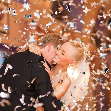 Confetti cannon silver stars