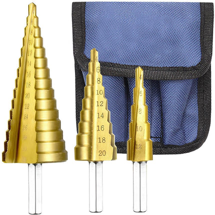 Conical drill bit set - 3 pcs.