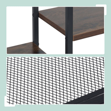 Console Table, 4-Tier, Industrial Style, Wood-Effect