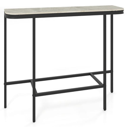 Console Table – Faux Marble Top, Metal Frame, 110x30cm