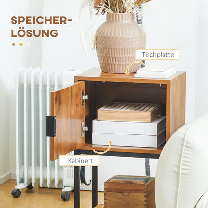 Industrial console table with cabinet, steel frame, 40x30x76 Cm