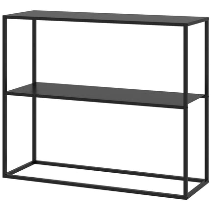 Steel console table, 2-tier design, 90x30x75 cm