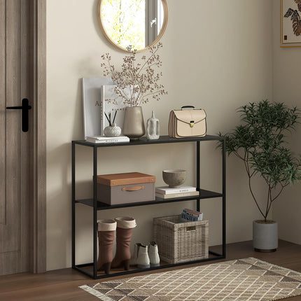 Steel console table, 2-tier design, 90x30x75 cm