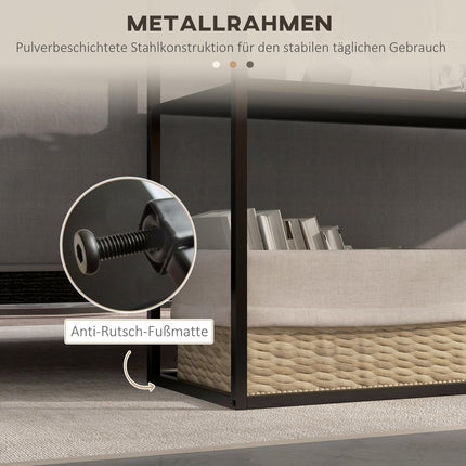 Steel console table, 2-tier design, 90x30x75 cm