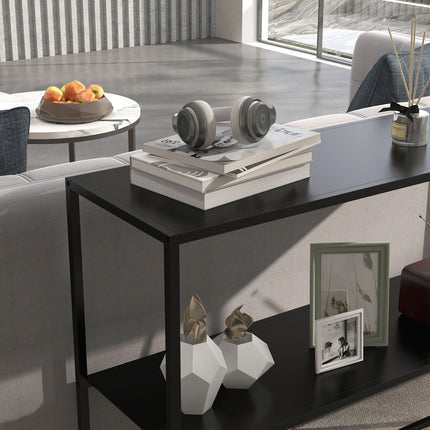Steel console table, 2-tier design, 90x30x75 cm