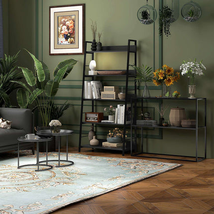 Steel console table, 2-tier design, 90x30x75 cm