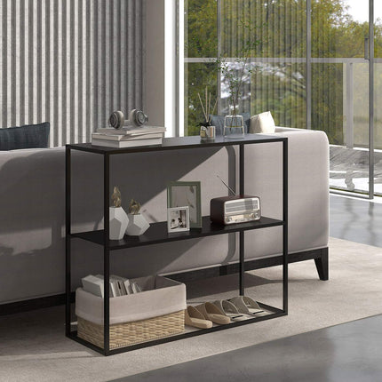 Steel console table, 2-tier design, 90x30x75 cm