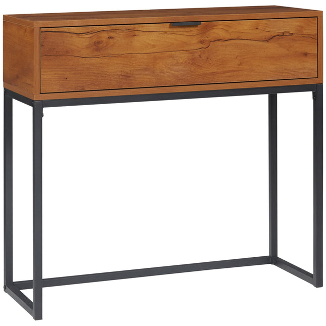 Industrial console table with drawer - Steel & Nature, 80x30x76 cm
