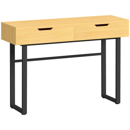 Console Table with 2 Drawers, Metal Frame, 110x35x76.5 cm
