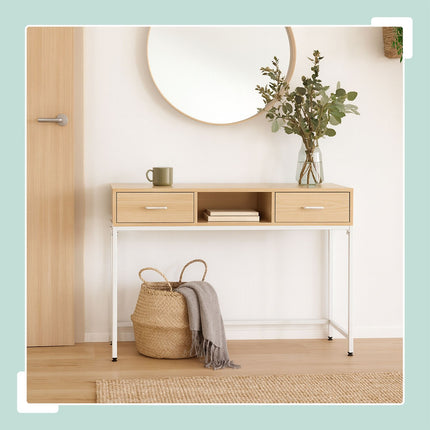 Console Table with 2 Drawers and Shelf – Scandinavian Style