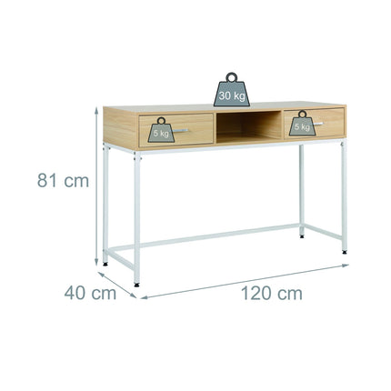 Console Table with 2 Drawers and Shelf – Scandinavian Style