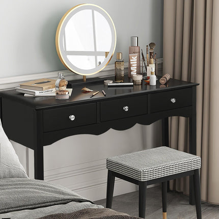 Console Table with 3 Drawers for Hallway and Entryway, Black, High Gloss MDF