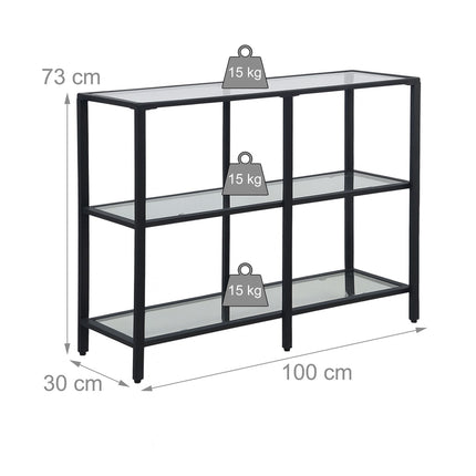 Console Table with 3 Glass Shelves – Modern Design