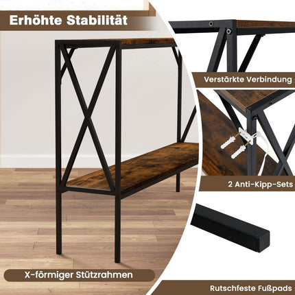 Console Table with Metal Frame, 120 cm, 2-Tier Storage