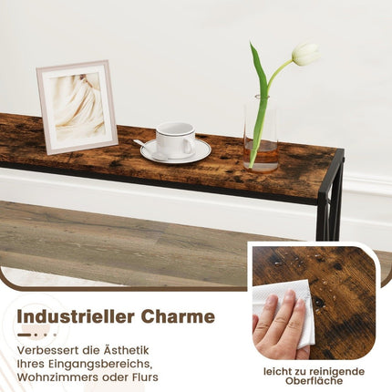 Console Table with Metal Frame, 120 cm, 2-Tier Storage