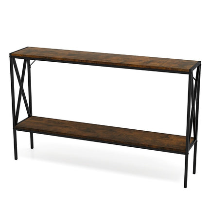 Console Table with Metal Frame, 120 cm, 2-Tier Storage