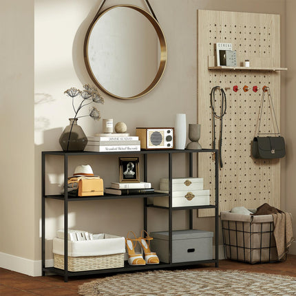 Console Table, 4 Levels, Steel Frame, Black